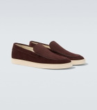 Brunello Cucinelli Chevron suede slip-on shoes