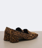 Prada Leopard-print calf hair loafer pumps