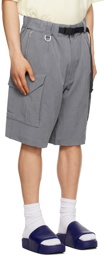 Y-3 Gray Crinkle Shorts