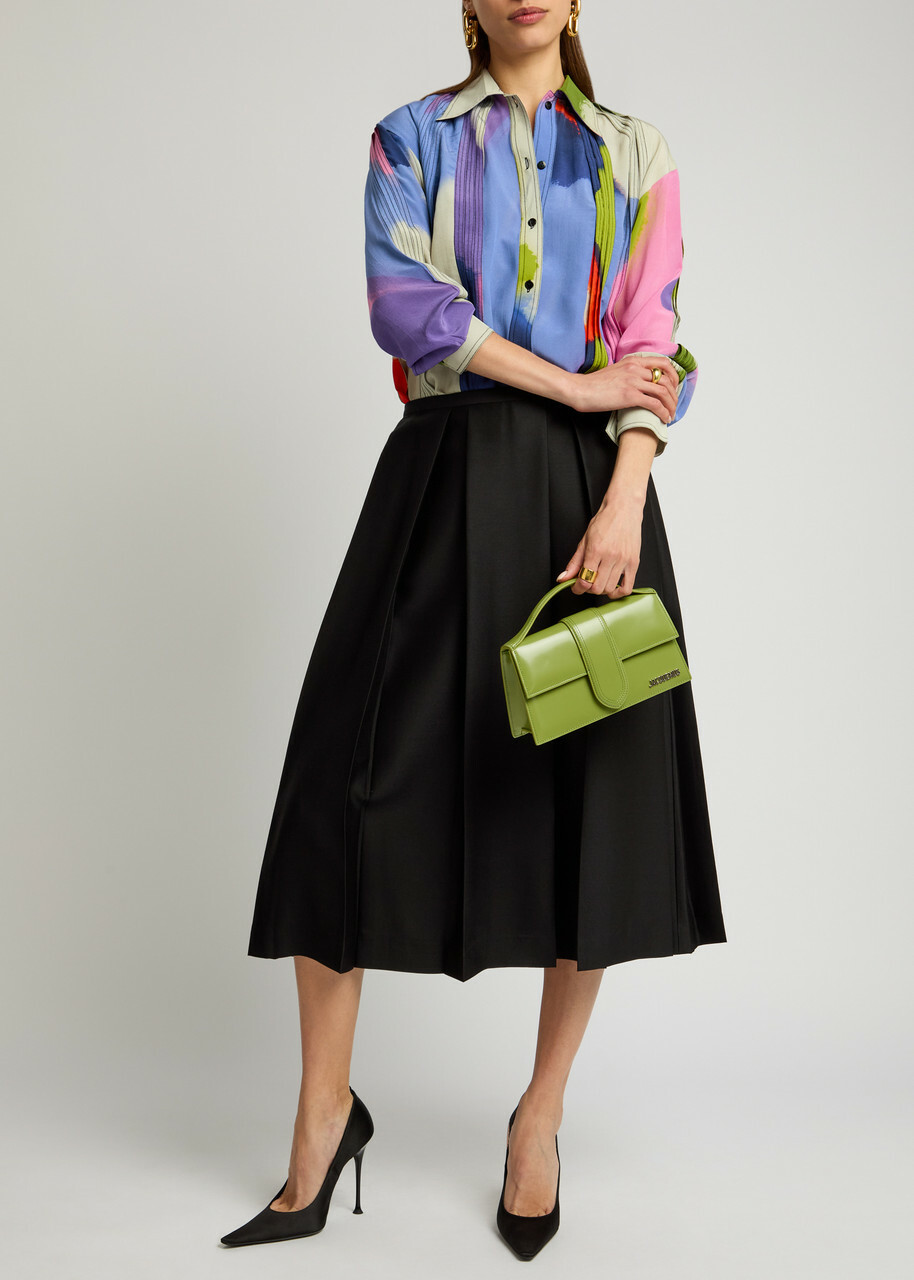Lovebirds Fusion Printed Silk-chiffon Shirt Multicoloured