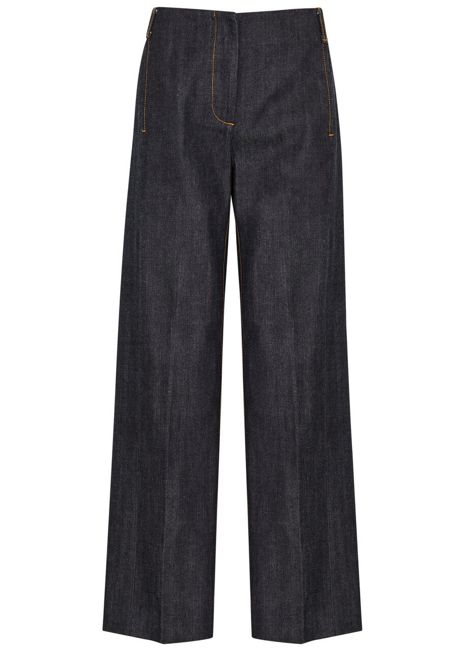Tory Burch White Cotton Straight-Leg Jeans