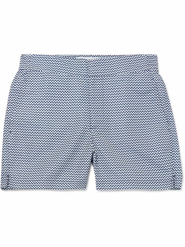 Photo: Frescobol Carioca - Mid-Length Printed Swim Shorts - Blue