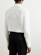 Mr P. - Cutaway-Collar Embroidered Cotton-Poplin Tuxedo Shirt - White