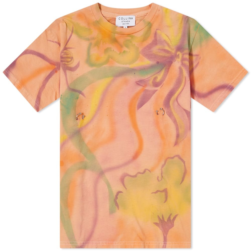 COLLINA STRADA 売れ筋商品|||コリーナ ストラーダ Tシャツ トップス レディース T-shirts Orange Collina Strada Women's Pierced T-Shirt in Orange Meadowland