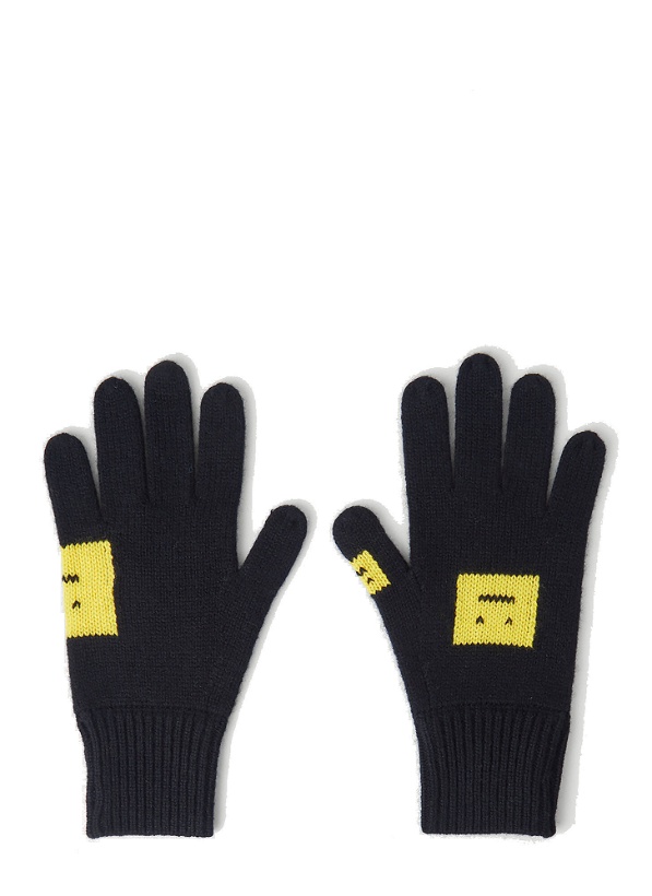 Photo: Evil Face Intarsia Gloves in Black