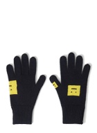 Evil Face Intarsia Gloves in Black
