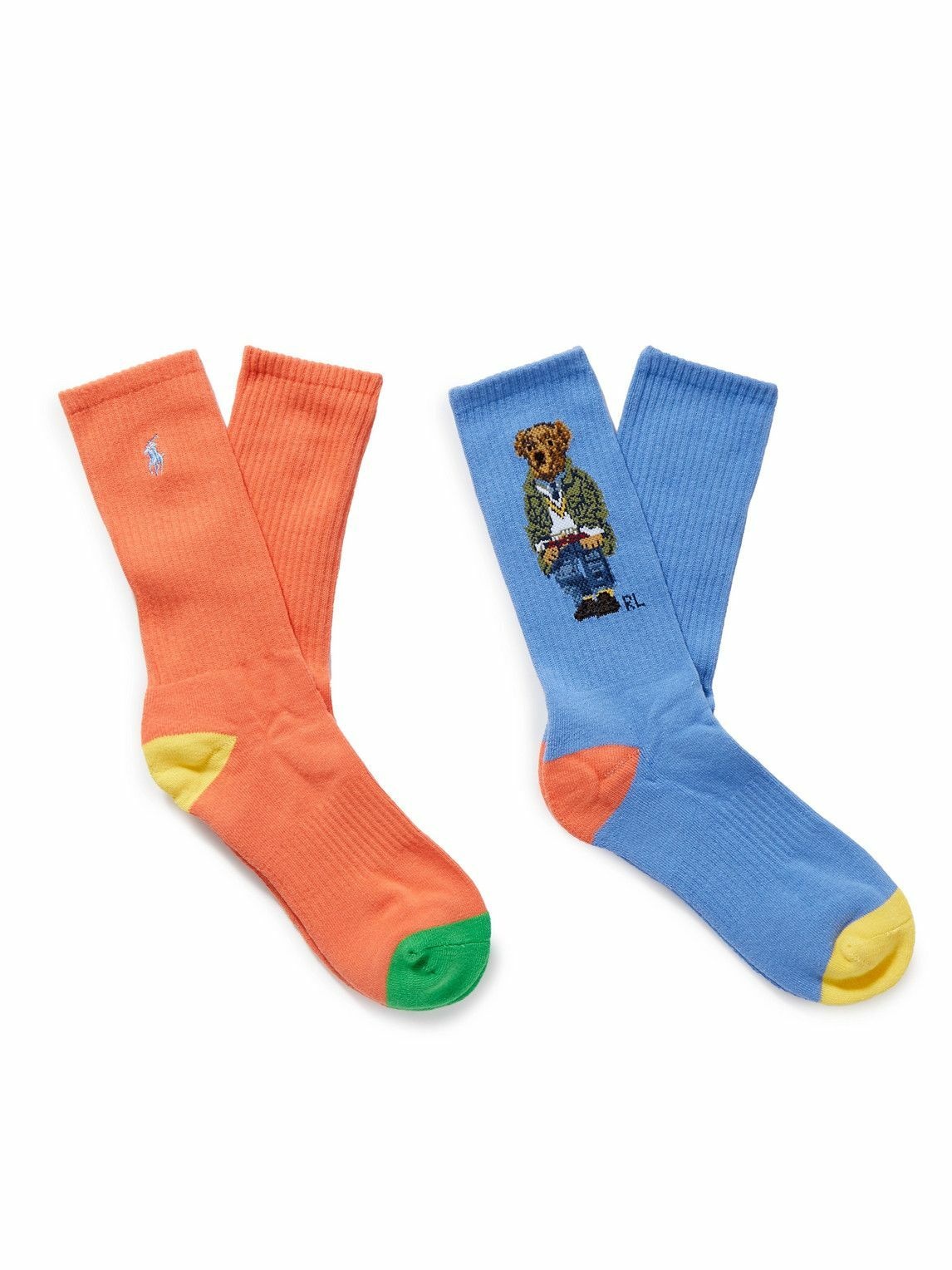 Photo: Polo Ralph Lauren - Two-Pack Ribbed Jacquard-Knit Cotton-Blend Socks