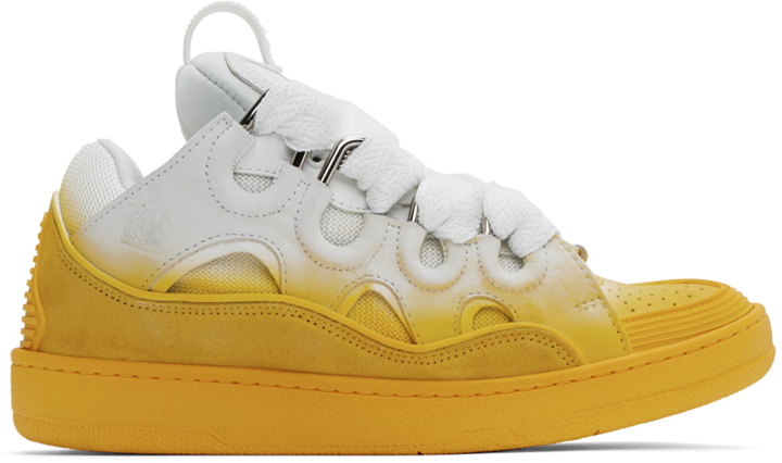 Photo: Lanvin Yellow & White Curb Sneakers