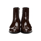 Saint Laurent Brown Patent Cole Boots