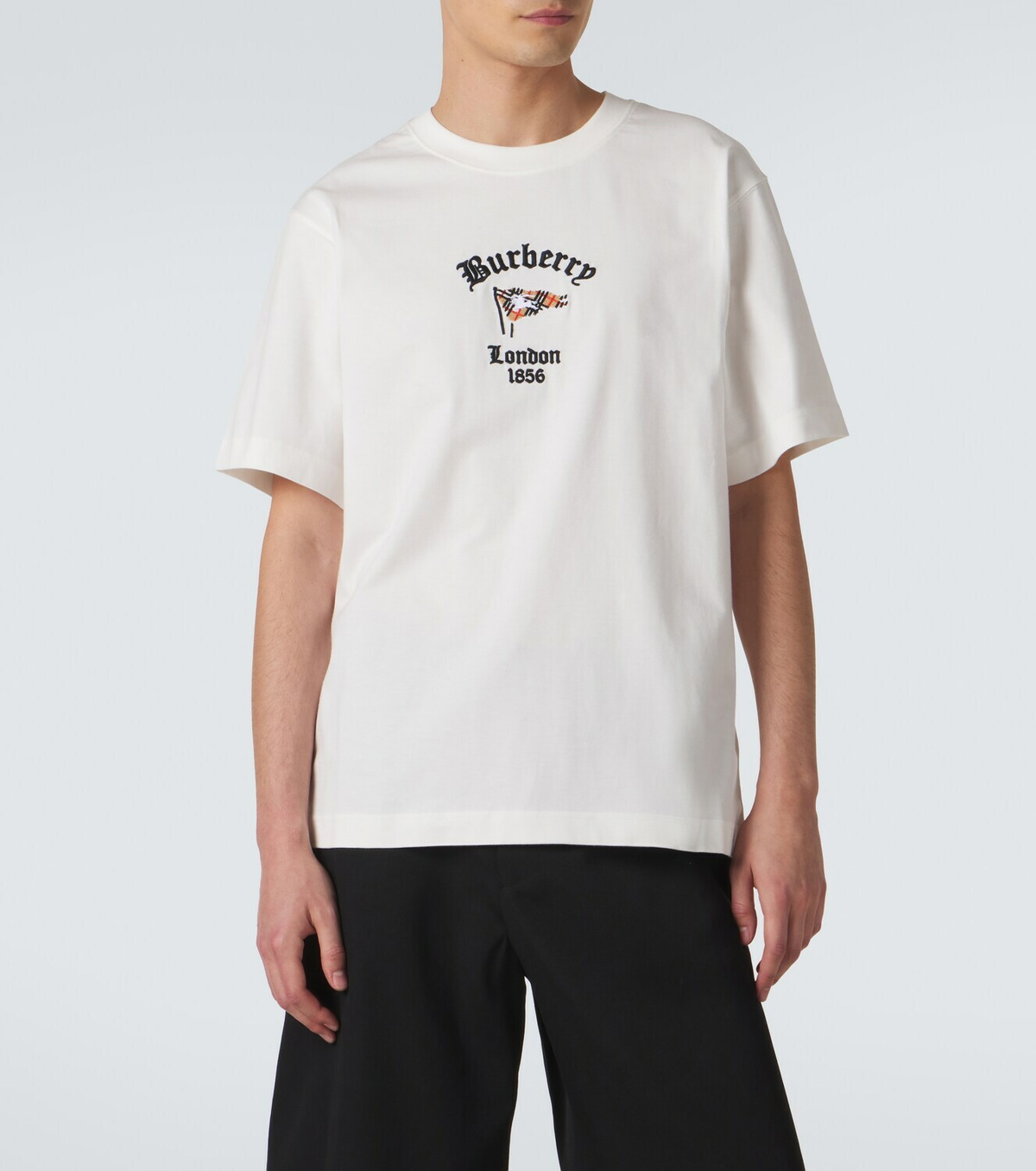 Burberry Embroidered cotton jersey T-shirt