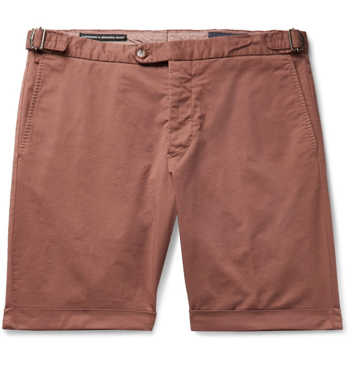 Photo: THOM SWEENEY - Cotton-Blend Twill Chino Shorts - Red