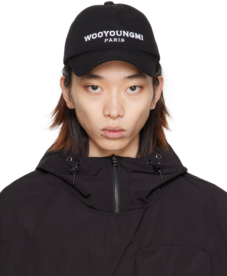 Wooyoungmi Black Embroidered Ball Cap Wooyoungmi