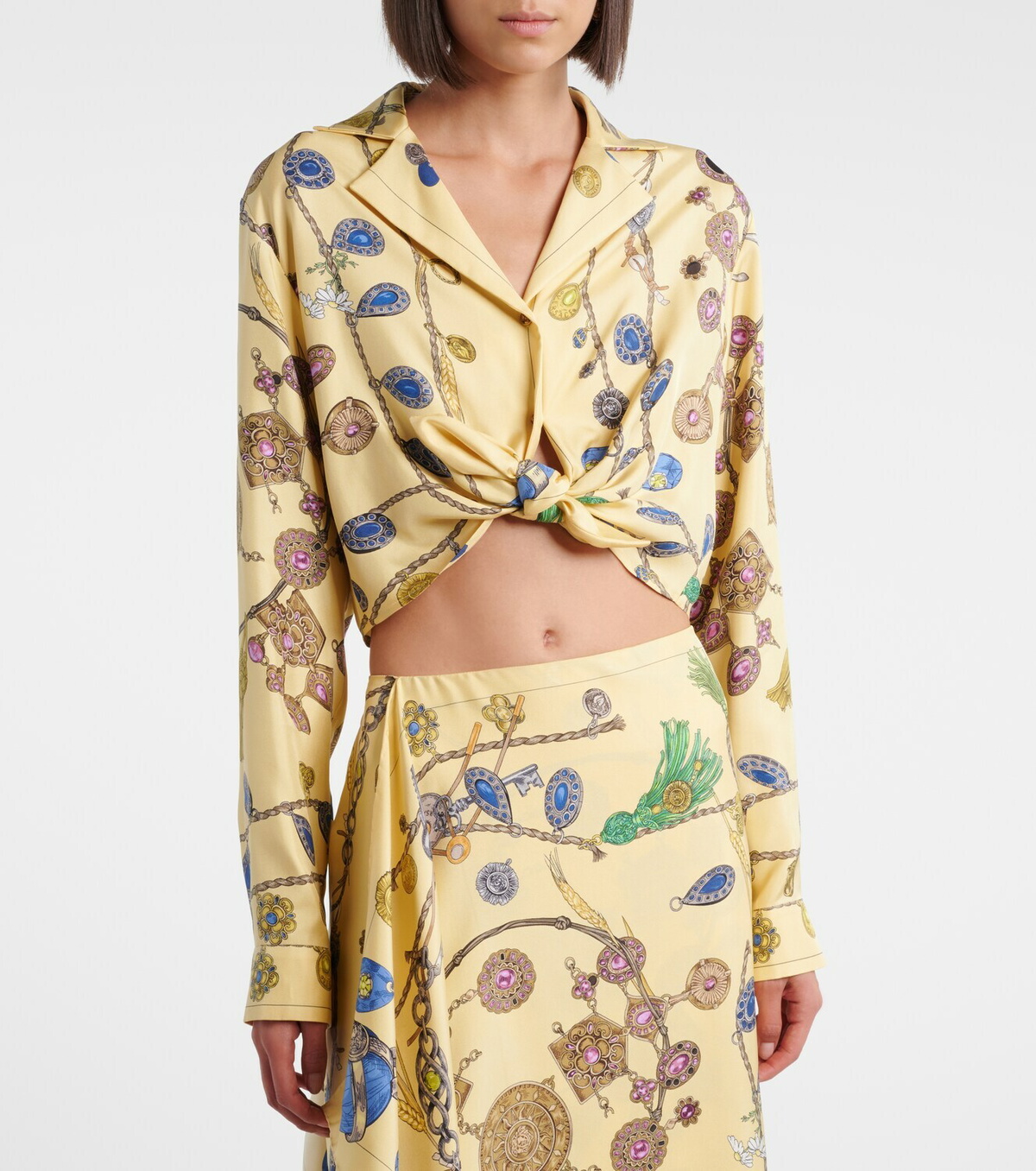 Versace Printed silk twill shirt