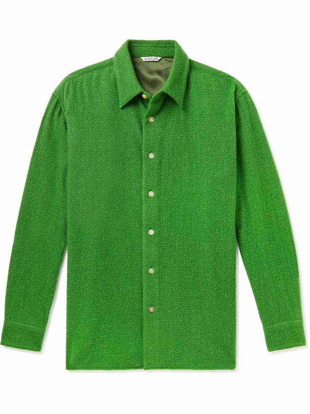 Photo: Auralee - Wool-Blend Tweed Shirt - Green