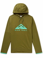 Nike Running - Trail Magic Hour Logo-Print Cotton-Blend Dri-FIT Hoodie - Green