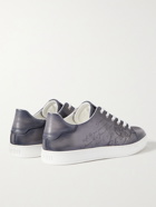 Berluti - Scritto Metallic Venezia Leather Sneakers - Gray