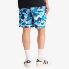 A Bathing Ape Men's Abc Camo One Point Relaxed Fit Water Shorts in Blue