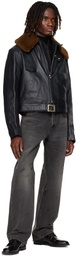 Enfants Riches Déprimés Black 'Hotrod' Shearling Collar Jacket