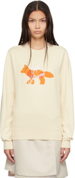 Maison Kitsuné Beige Fox Cafe Kitsune Classic Sweatshirt