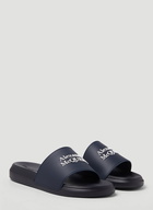 Logo Embossed Slides in Blue