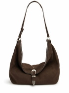 MARGE SHERWOOD Belted Hobo Suede Shoulder Bag
