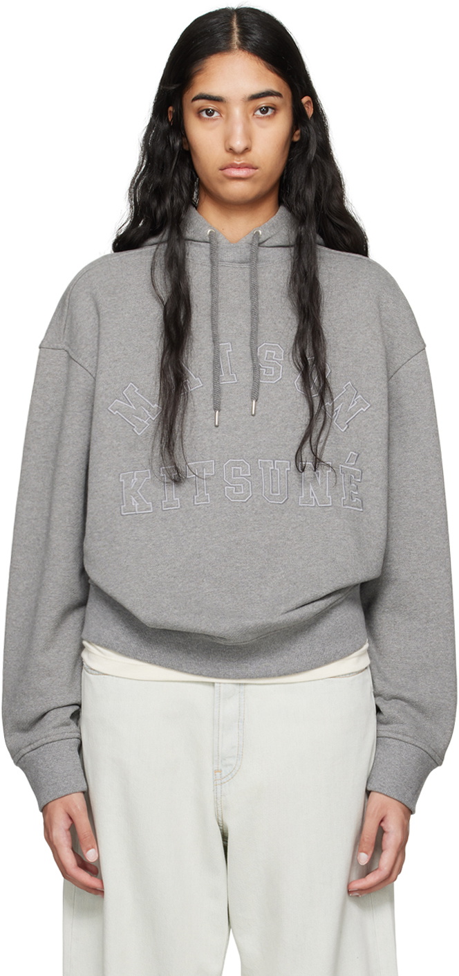 Maison Kitsuné Off-White Baby Fox Patch Zipped Hoodie Maison Kitsune