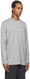 Y-3 Grey Chest Logo Long Sleeve T-Shirt