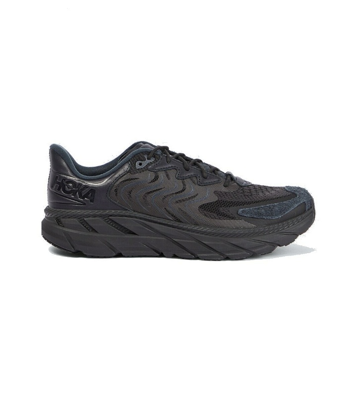 Photo: Hoka One One Clifton LS leather-trimmed mesh sneakers