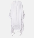 Brunello Cucinelli Fringed linen poncho
