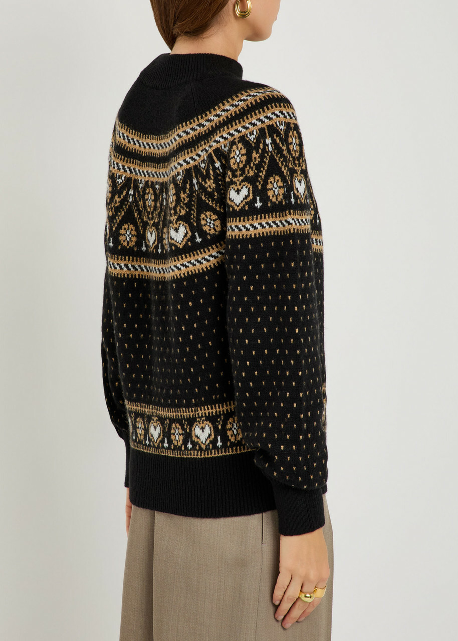 Khaite Guy Fair Isle Cashmere Jumper Black