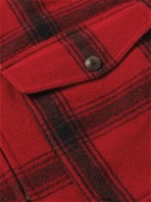RRL - Shearling-Trimmed Padded Checked Wool Jacket - Red