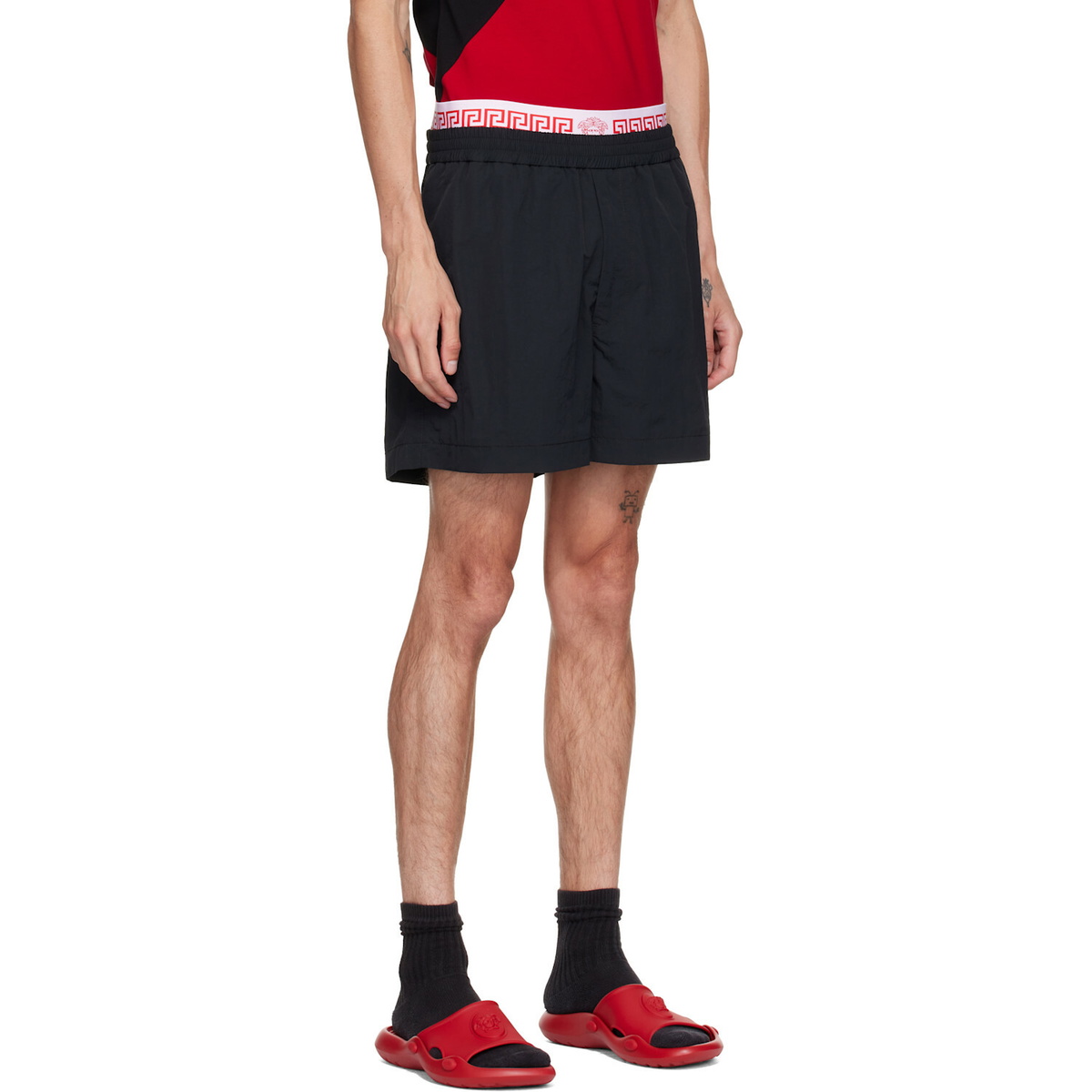 Versace Black Soft Wrinkled Shorts