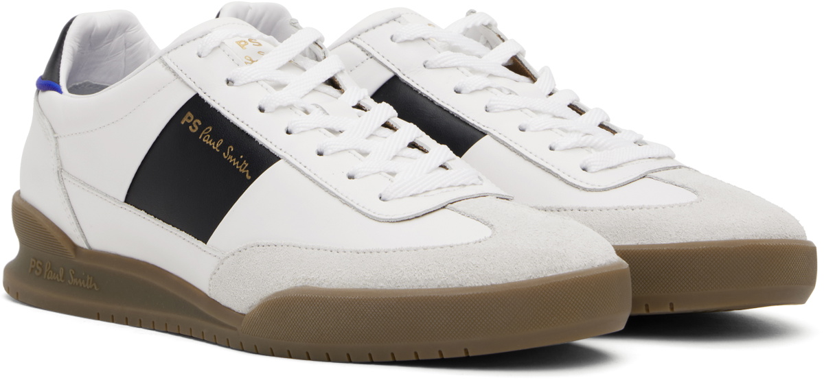 PS by Paul Smith White & Black Leather Dover Sneakers