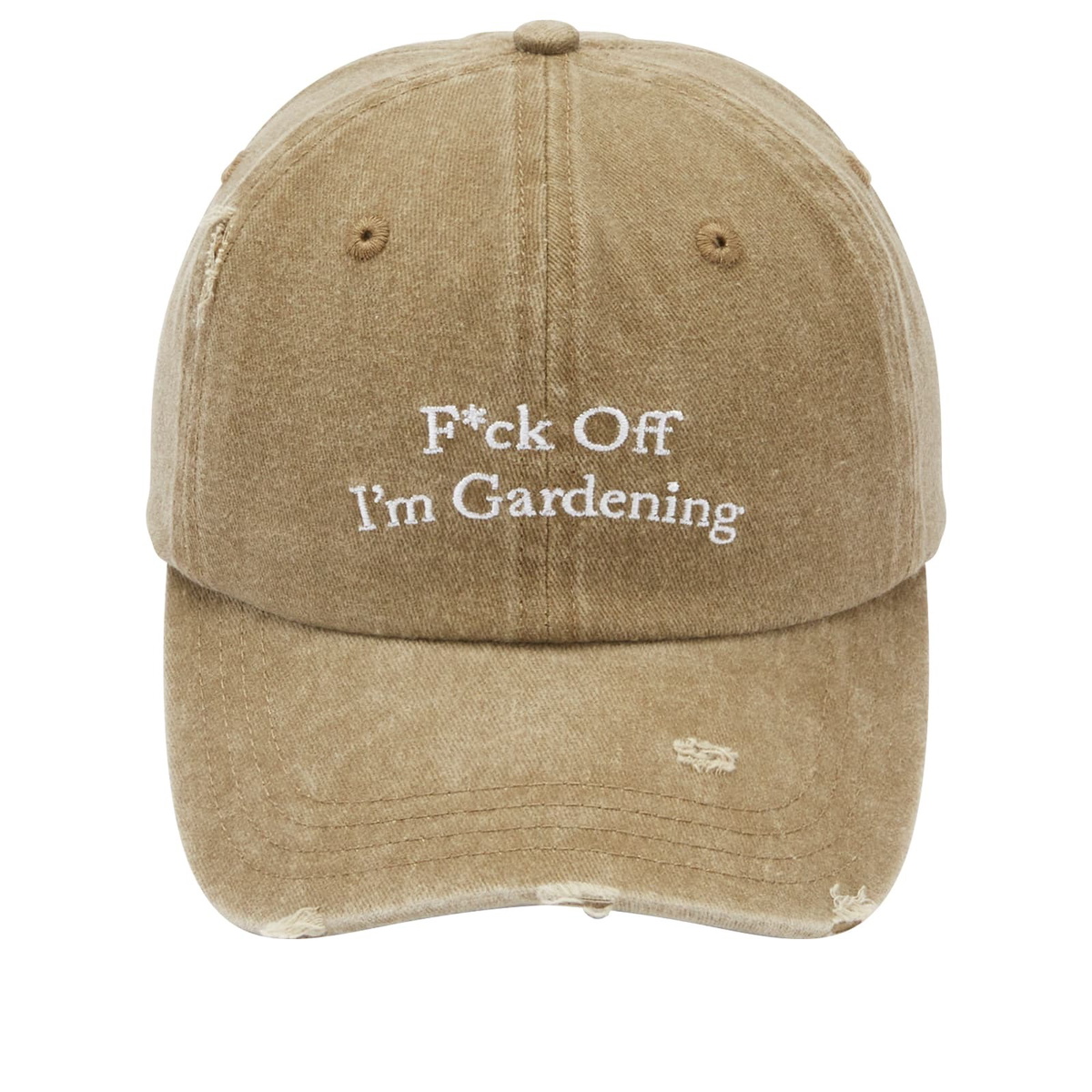 Bram's Fruit Men's F*ck Off Distressed Cap in Washed Olive Green 