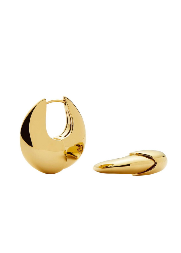 Photo: Missoma Sculptural Small Pebble 18kt Gold-plated Hoop Earrings - One Size