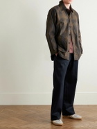 Oliver Spencer - Orsman Straight-Leg Pleated Herringbone Cotton-Blend Trousers - Blue