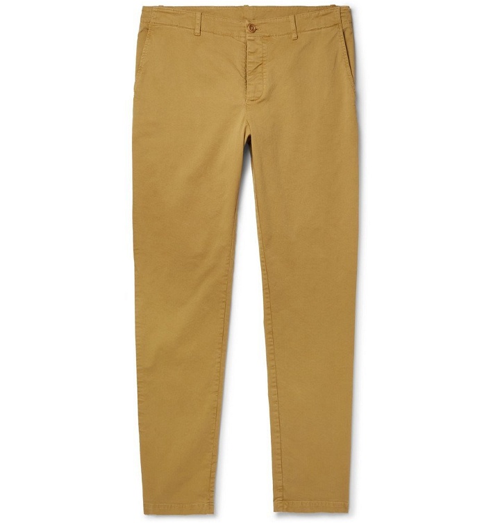 Photo: YMC - Slim-Fit Tapered Cotton-Blend Twill Trousers - Men - Beige