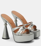 D'Accori Sienna metallic leather platform mules