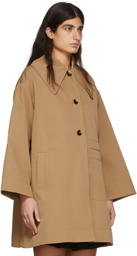 GANNI Tan Recycled Polyester Peacoat