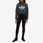 Adidas Womens 80’S Aerobic Cropped Hoody in Carbon