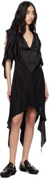 Kiko Kostadinov Black Fornax Draped Midi Dress