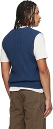 Polo Ralph Lauren Navy Cable-Knit Cotton Sweater Vest