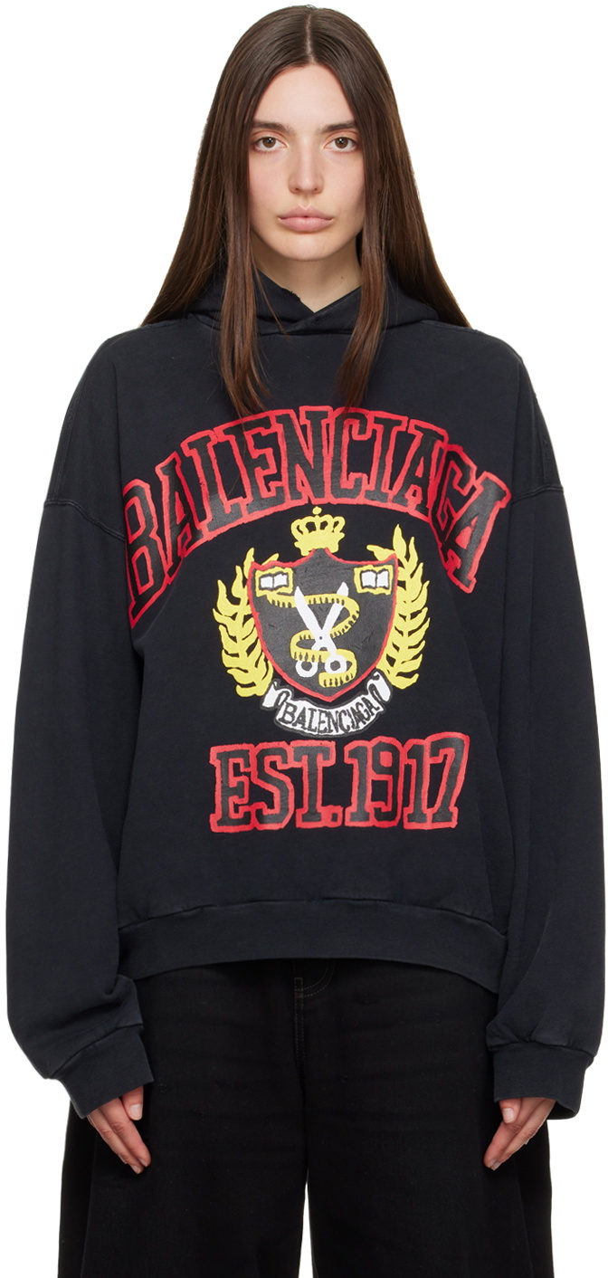 Balenciaga Black DIY College Hoodie Balenciaga