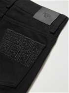 FENDI - Slim-Fit Logo-Embroidered Denim Jeans - Black - UK/US 32