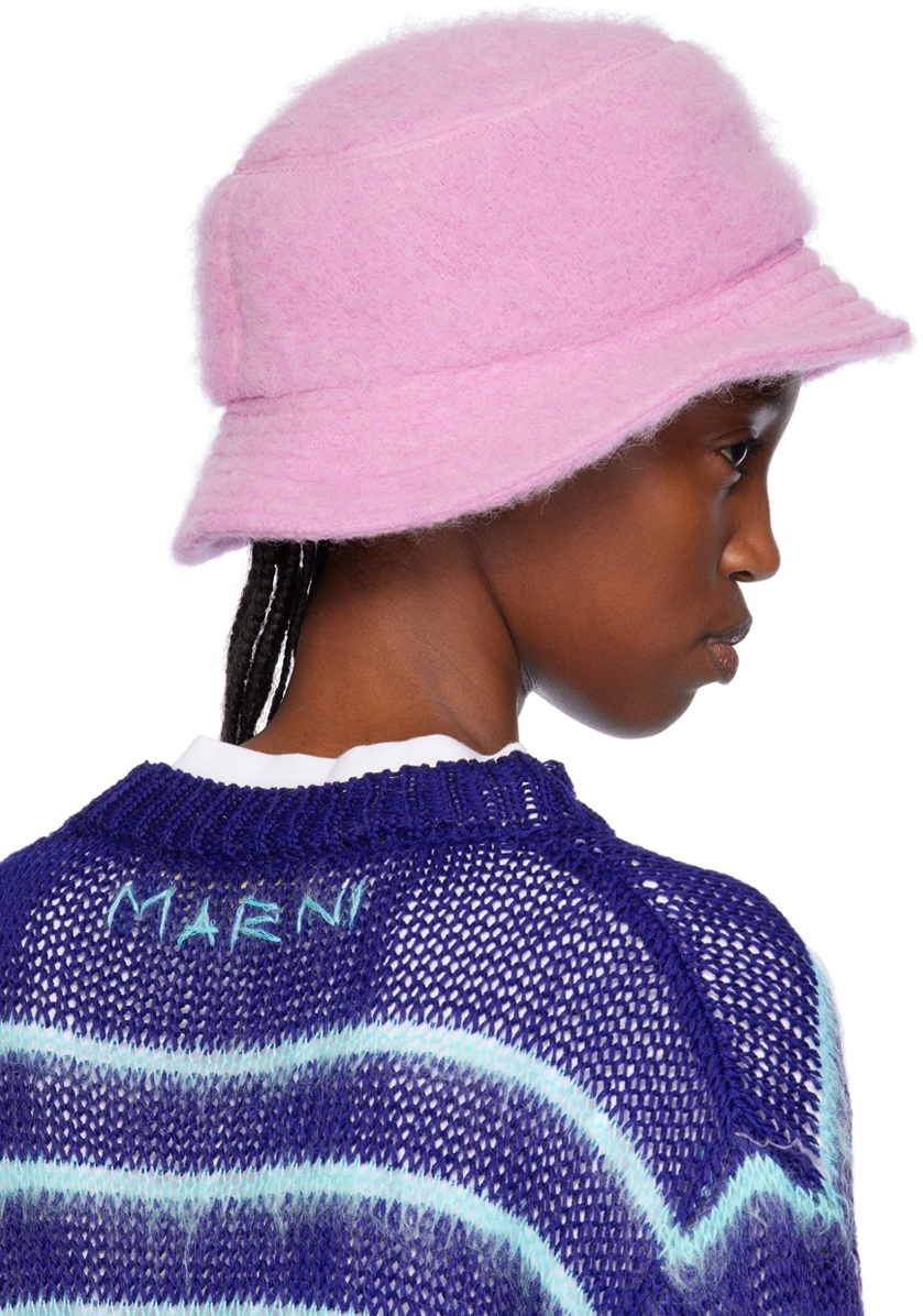 Marni SSENSE Exclusive Pink Furry Bucket Hat