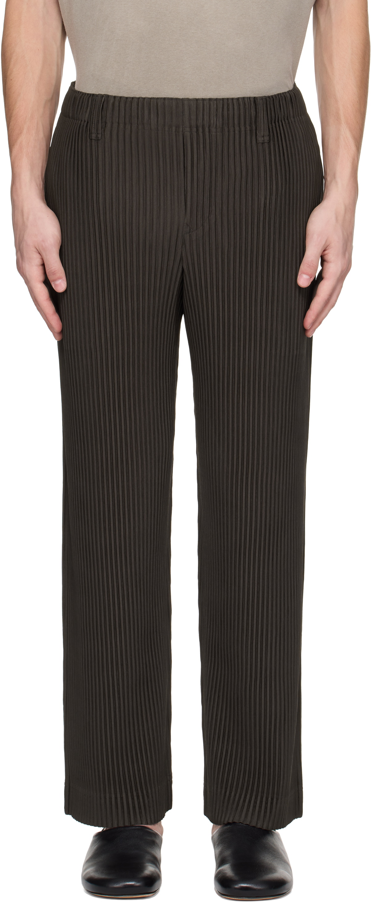 HOMME PLISSÉ ISSEY MIYAKE Brown Tailored Pleats 2 Trousers Homme