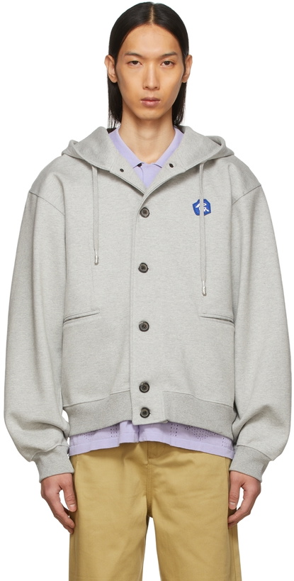 Photo: ADER error Grey Buttoned Hoodie