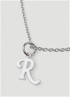 R Pendant Necklace in White