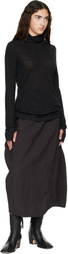 Lauren Manoogian Black Fine Funnel Turtleneck