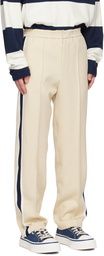 AMI Alexandre Mattiussi Beige Striped Trousers